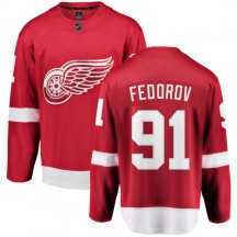 Men's Fanatics Branded Detroit Red Wings Sergei Fedorov Red Home Jersey - Breakaway