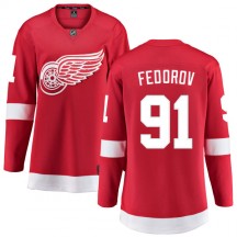 Women's Fanatics Branded Detroit Red Wings Sergei Fedorov Red Home Jersey - Breakaway