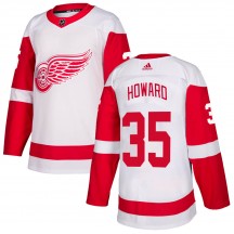 Men's Adidas Detroit Red Wings Jimmy Howard White Jersey - Authentic