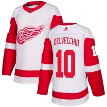 Youth Adidas Detroit Red Wings Alex Delvecchio White Away Jersey - Authentic