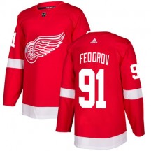 Men's Adidas Detroit Red Wings Sergei Fedorov Red Home Jersey - Premier