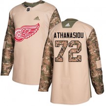 Men's Adidas Detroit Red Wings Andreas Athanasiou Camo Veterans Day Practice Jersey - Authentic