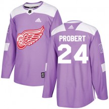 Men's Adidas Detroit Red Wings Bob Probert Purple Fights Cancer Practice Jersey - Authentic