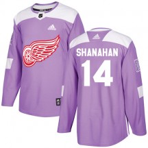 Men's Adidas Detroit Red Wings Brendan Shanahan Purple Fights Cancer Practice Jersey - Authentic