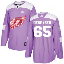 Men's Adidas Detroit Red Wings Danny DeKeyser Purple Fights Cancer Practice Jersey - Authentic