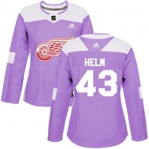 Women's Adidas Detroit Red Wings Darren Helm Purple Fights Cancer Practice Jersey - Authentic