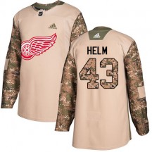 Youth Adidas Detroit Red Wings Darren Helm Camo Veterans Day Practice Jersey - Authentic