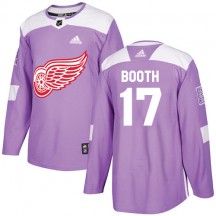 Men's Adidas Detroit Red Wings David Booth Purple Fights Cancer Practice Jersey - Authentic