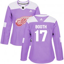 Women's Adidas Detroit Red Wings David Booth Purple Fights Cancer Practice Jersey - Authentic