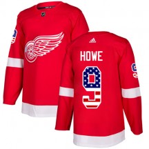 Men's Adidas Detroit Red Wings Gordie Howe Red USA Flag Fashion Jersey - Authentic