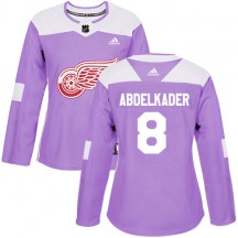 Women's Adidas Detroit Red Wings Justin Abdelkader Purple Fights Cancer Practice Jersey - Authentic