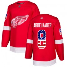 Men's Adidas Detroit Red Wings Justin Abdelkader Red USA Flag Fashion Jersey - Authentic