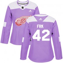 Women's Adidas Detroit Red Wings Martin Frk Purple Fights Cancer Practice Jersey - Authentic