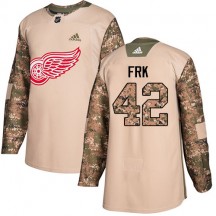 Men's Adidas Detroit Red Wings Martin Frk Camo Veterans Day Practice Jersey - Authentic