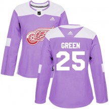 Women's Adidas Detroit Red Wings Mike Green Purple Fights Cancer Practice Jersey - Authentic