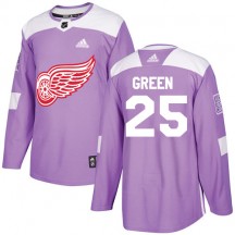 Youth Adidas Detroit Red Wings Mike Green Purple Fights Cancer Practice Jersey - Authentic