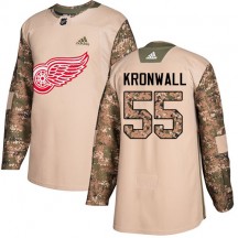 Men's Adidas Detroit Red Wings Niklas Kronwall Camo Veterans Day Practice Jersey - Authentic