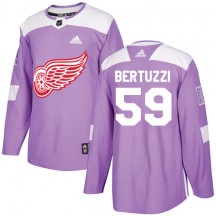 Youth Adidas Detroit Red Wings Tyler Bertuzzi Purple Fights Cancer Practice Jersey - Authentic