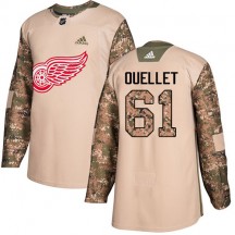 Youth Adidas Detroit Red Wings Xavier Ouellet Camo Veterans Day Practice Jersey - Authentic