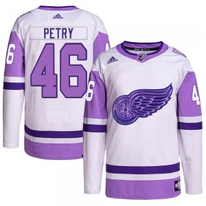 Youth Adidas Detroit Red Wings Jeff Petry White/Purple Hockey Fights Cancer Primegreen Jersey - Authentic