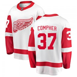Men's Fanatics Branded Detroit Red Wings J.T. Compher White Away Jersey - Breakaway