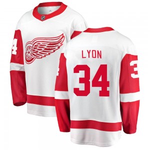 Men's Fanatics Branded Detroit Red Wings Alex Lyon White Away Jersey - Breakaway