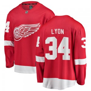 Men's Fanatics Branded Detroit Red Wings Alex Lyon Red Home Jersey - Breakaway