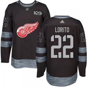 Youth Detroit Red Wings Matthew Lorito Black 1917-2017 100th Anniversary Jersey - Authentic