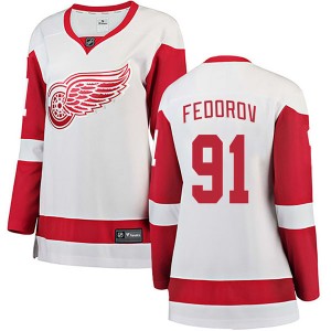 Women's Fanatics Branded Detroit Red Wings Sergei Fedorov White Away Jersey - Breakaway