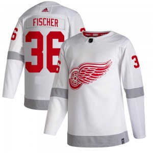 Men's Adidas Detroit Red Wings Christian Fischer White 2020/21 Reverse Retro Jersey - Authentic