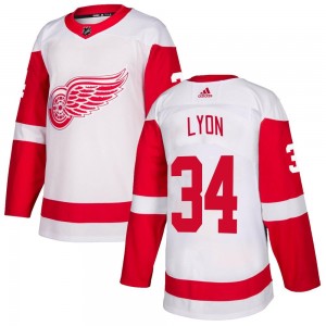 Youth Adidas Detroit Red Wings Alex Lyon White Jersey - Authentic