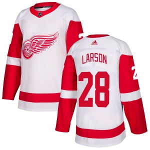 Men's Adidas Detroit Red Wings Reed Larson White Jersey - Authentic