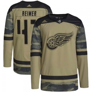 Men's Adidas Detroit Red Wings James Reimer Camo Military Appreciation Practice Jersey - Authentic