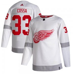 Youth Adidas Detroit Red Wings Sebastian Cossa White 2020/21 Reverse Retro Jersey - Authentic
