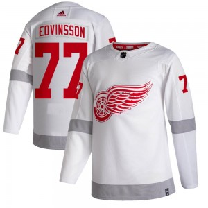 Youth Adidas Detroit Red Wings Simon Edvinsson White 2020/21 Reverse Retro Jersey - Authentic