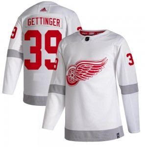 Youth Adidas Detroit Red Wings Tim Gettinger White 2020/21 Reverse Retro Jersey - Authentic