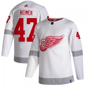 Youth Adidas Detroit Red Wings James Reimer White 2020/21 Reverse Retro Jersey - Authentic