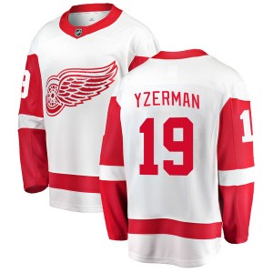 Youth Fanatics Branded Detroit Red Wings Steve Yzerman White Away Jersey - Breakaway