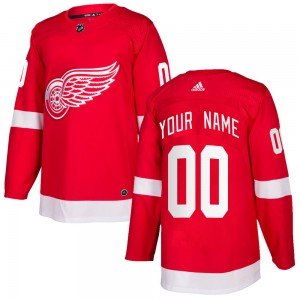 Men's Adidas Detroit Red Wings Custom Red Custom Home Jersey - Authentic