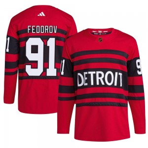 Men's Adidas Detroit Red Wings Sergei Fedorov Red Reverse Retro 2.0 Jersey - Authentic