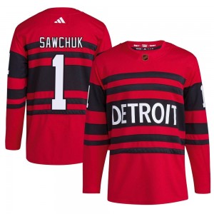 Men's Adidas Detroit Red Wings Terry Sawchuk Red Reverse Retro 2.0 Jersey - Authentic