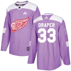 Men's Adidas Detroit Red Wings Kris Draper Purple Hockey Fights Cancer Practice Jersey - Authentic