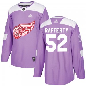 Men's Adidas Detroit Red Wings Brogan Rafferty Purple Hockey Fights Cancer Practice Jersey - Authentic
