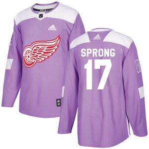 Men's Adidas Detroit Red Wings Daniel Sprong Purple Hockey Fights Cancer Practice Jersey - Authentic