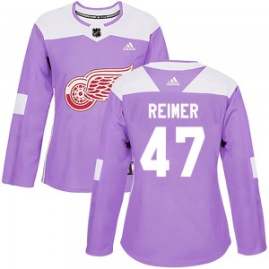Women's Adidas Detroit Red Wings James Reimer Purple Hockey Fights Cancer Practice Jersey - Authentic