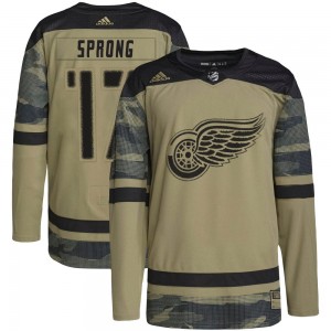 Youth Adidas Detroit Red Wings Daniel Sprong Camo Military Appreciation Practice Jersey - Authentic