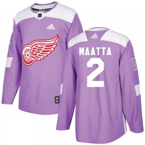 Youth Adidas Detroit Red Wings Olli Maatta Purple Hockey Fights Cancer Practice Jersey - Authentic