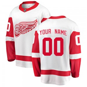 Men's Fanatics Branded Detroit Red Wings Custom White Custom Away Jersey - Breakaway