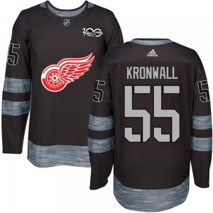 Men's Detroit Red Wings Niklas Kronwall Black 1917-2017 100th Anniversary Jersey - Authentic