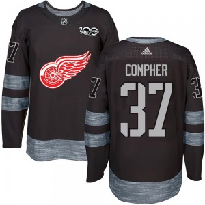 Youth Detroit Red Wings J.T. Compher Black 1917-2017 100th Anniversary Jersey - Authentic